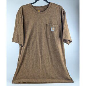 Carhartt Men’s Large Brown Short Sleeve Pocket T-Shirt Workwear - NWOT